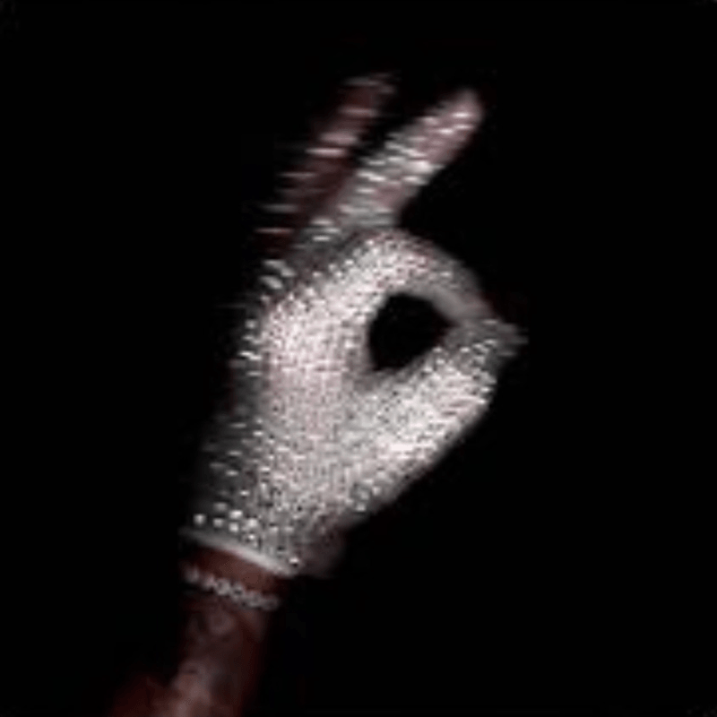 Official cover art for 2 Hard For The Radio, a Dat Boi Jonni remix of Drake, diamond-encrusted hand gesture
